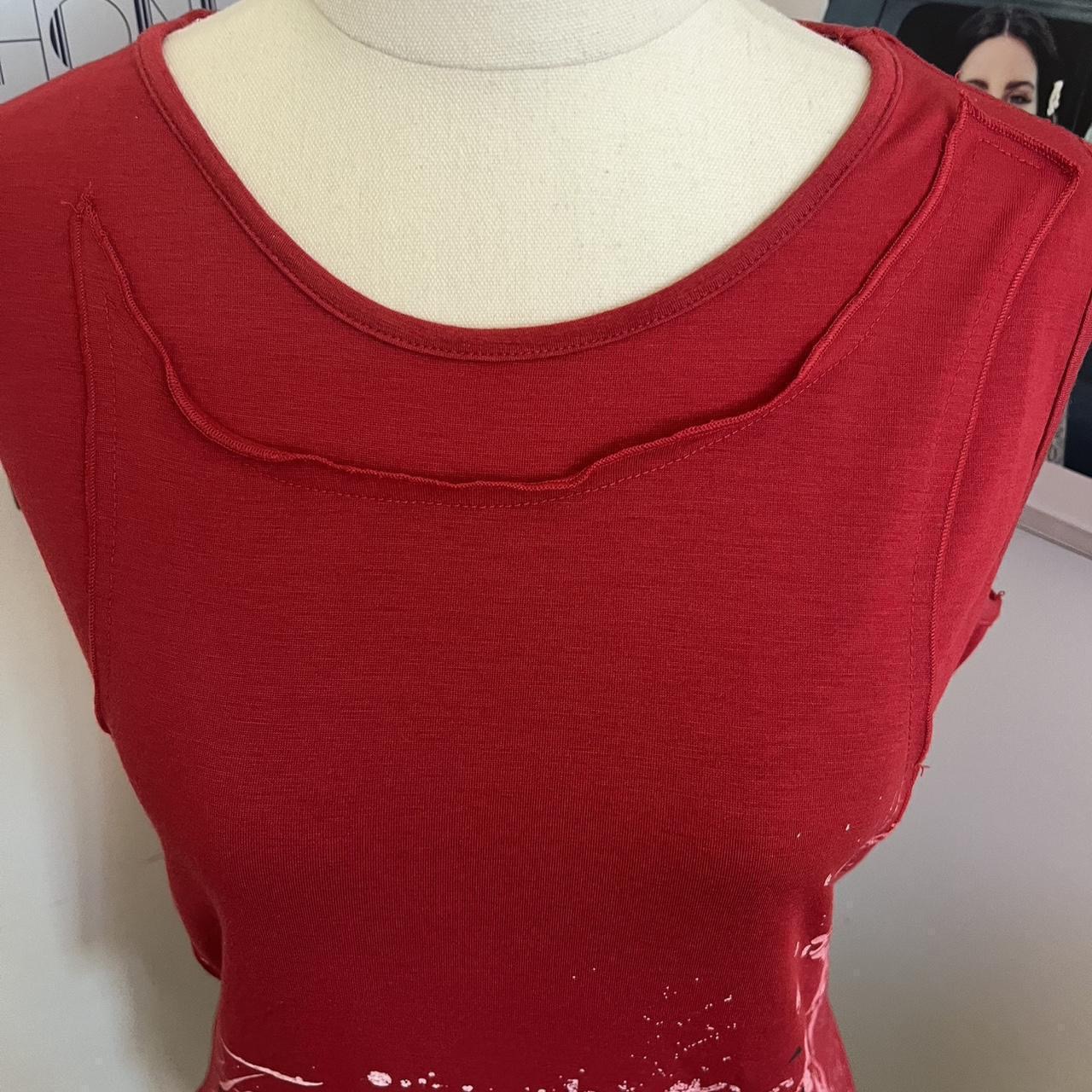 2000s y2k grunge graphic tank with stitching details