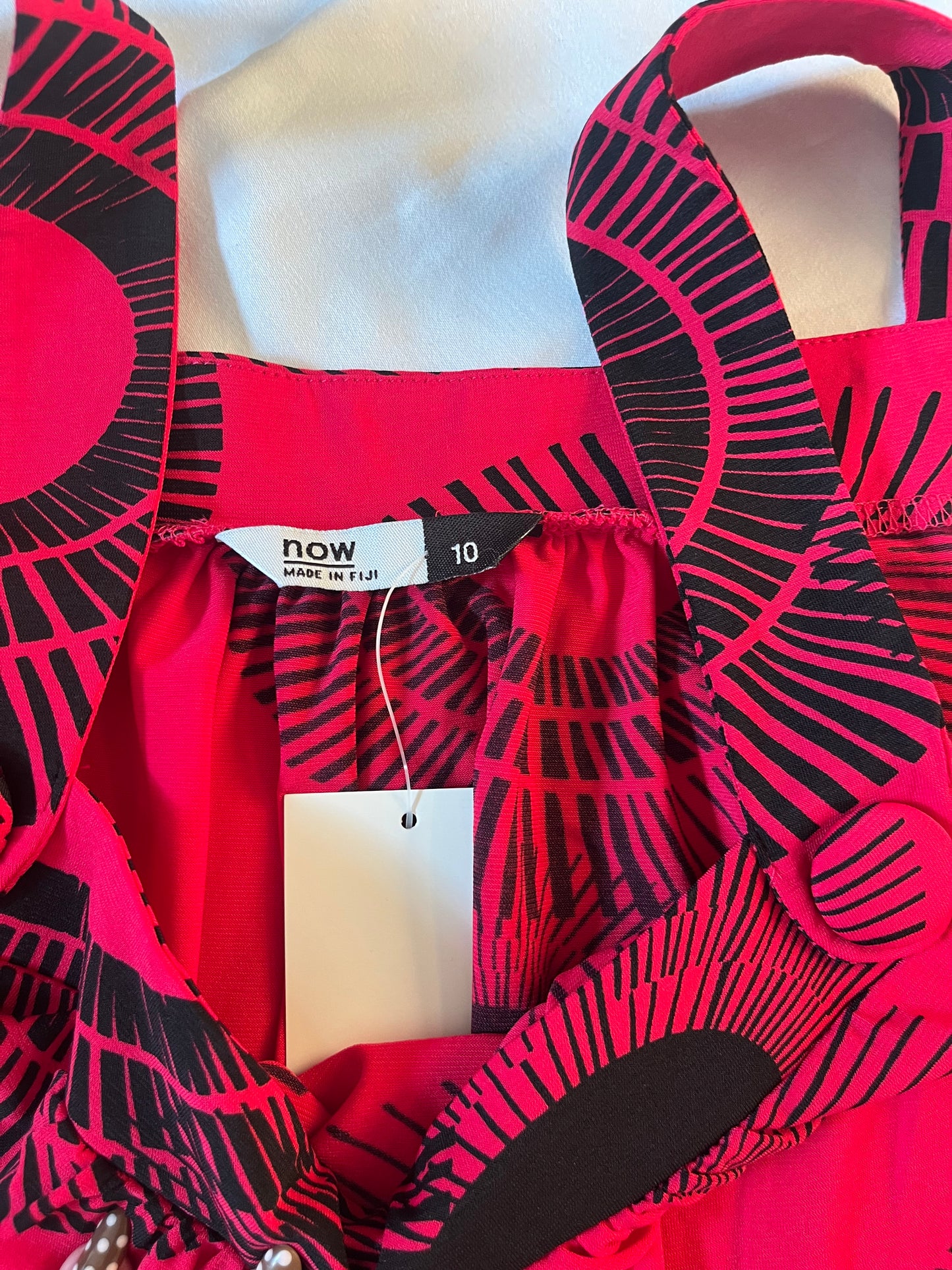 2000s deadstock pink abstract print mod dress or long top NWT