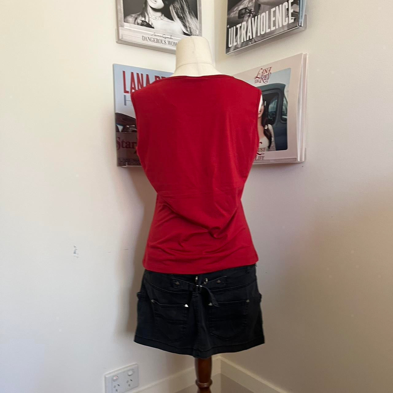 2000s y2k grunge graphic tank with stitching details