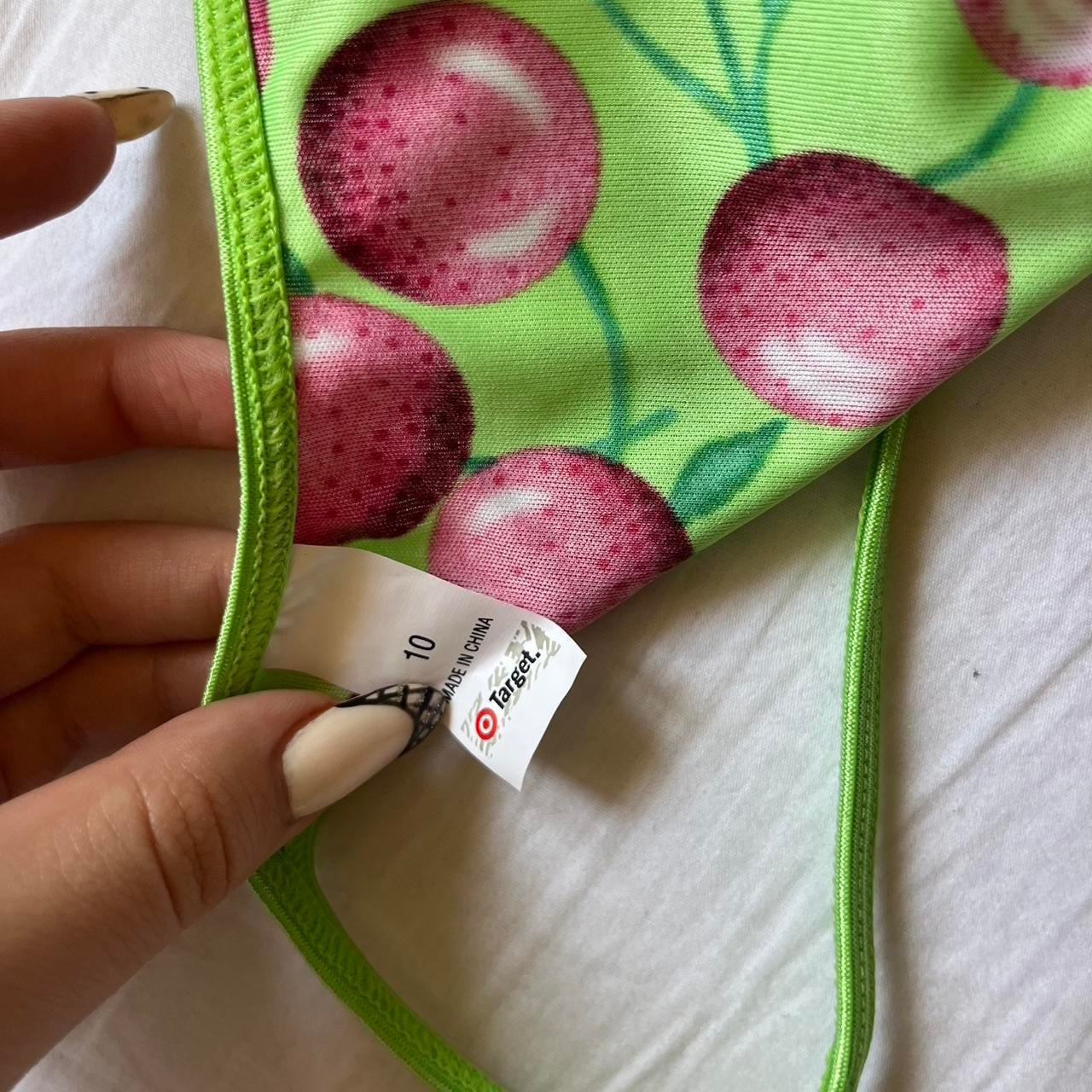 2000s y2k deadstock cherry sparkle thong