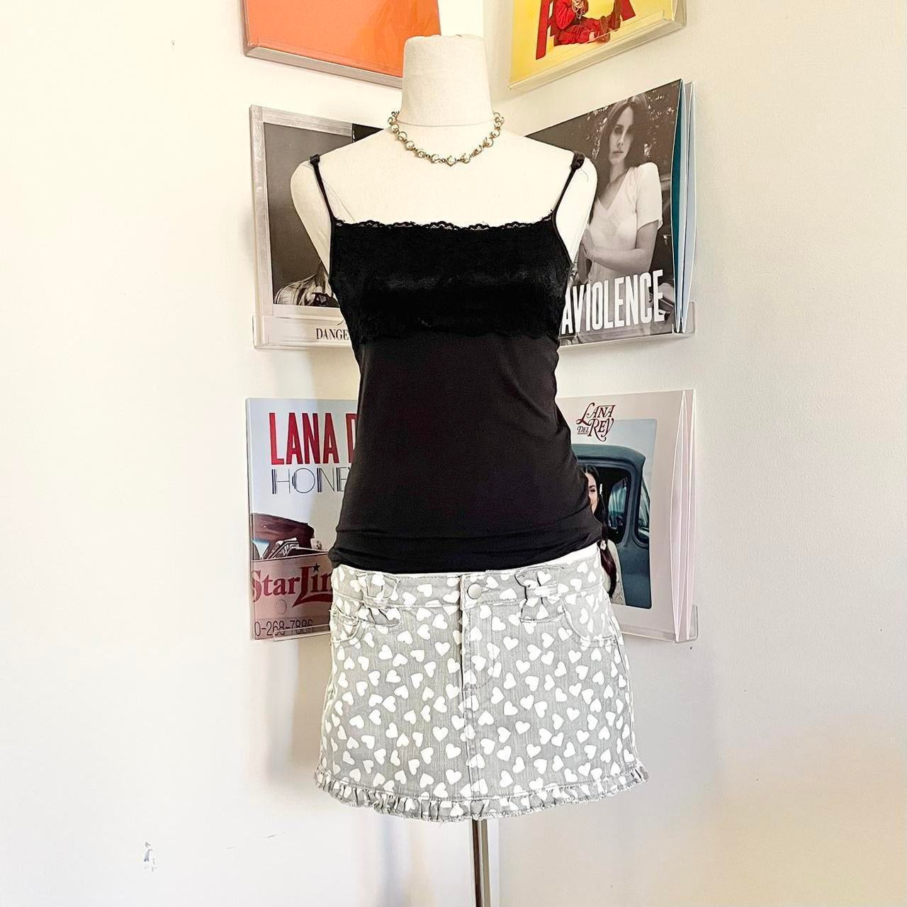 2000s y2k ultra rare twilight licensed micro mini skirt with heart polka dot print
