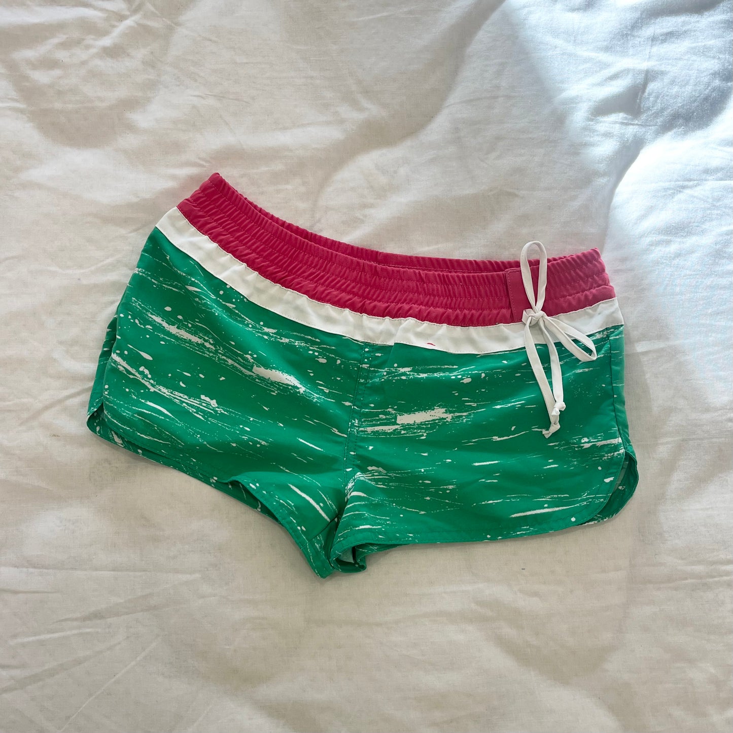 2000s surf wear micro mini bright board shorts