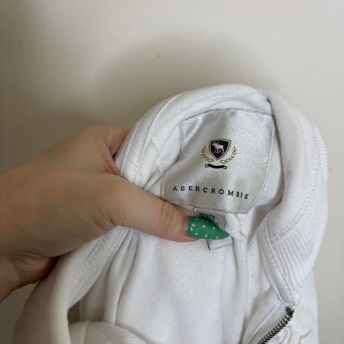 vintage 2000s y2k abercrombie and fitch white zip up jacket