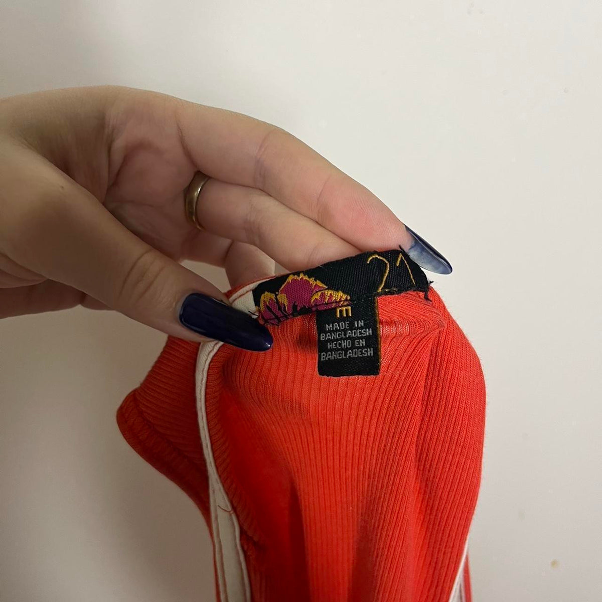 vintage 2000s y2k orange ribbed tank top