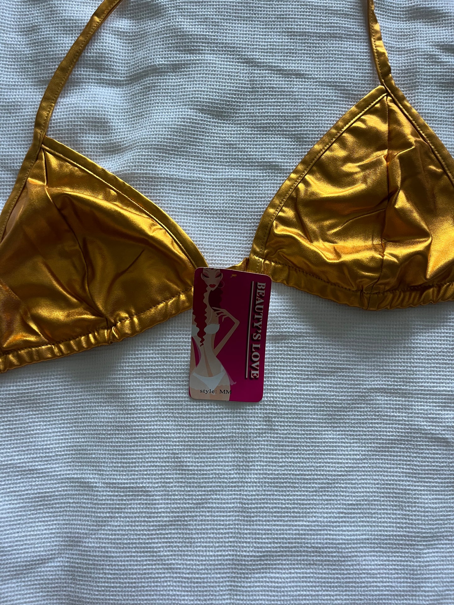 deadstock gold festival mini short bikini set