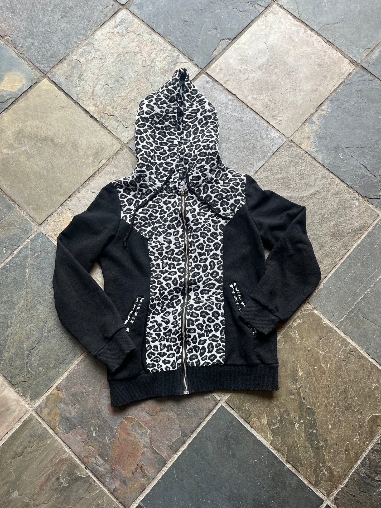 leopard print zip up jacket