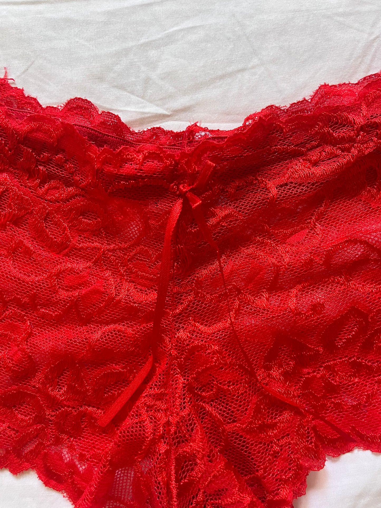 red lace mini micro boy shorts festival