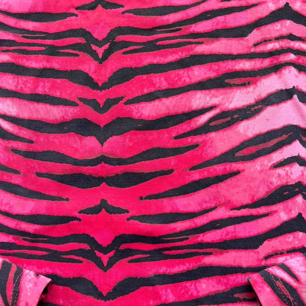 y2k style pink zebra print long sleeve