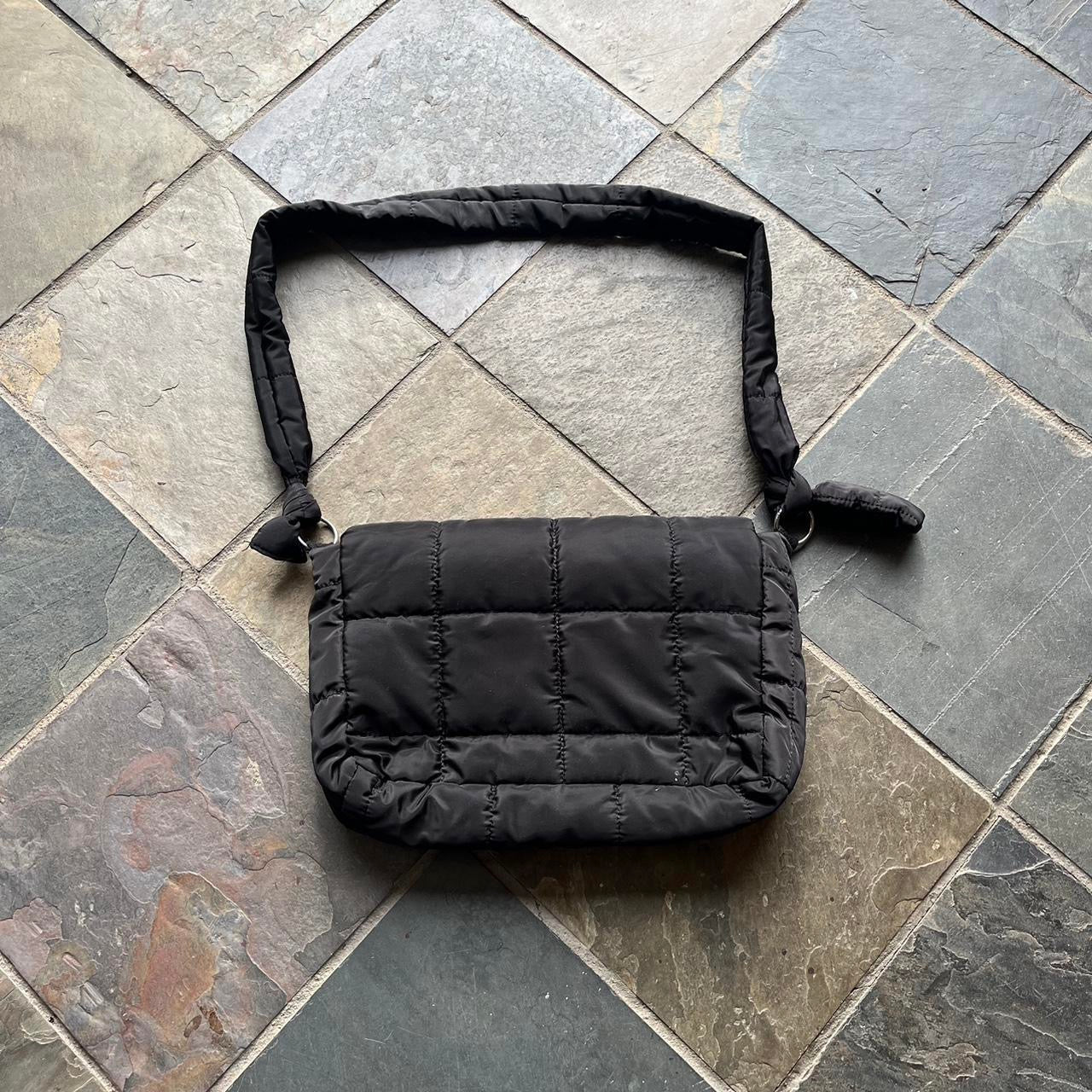 black puffer crossbody uni work bag