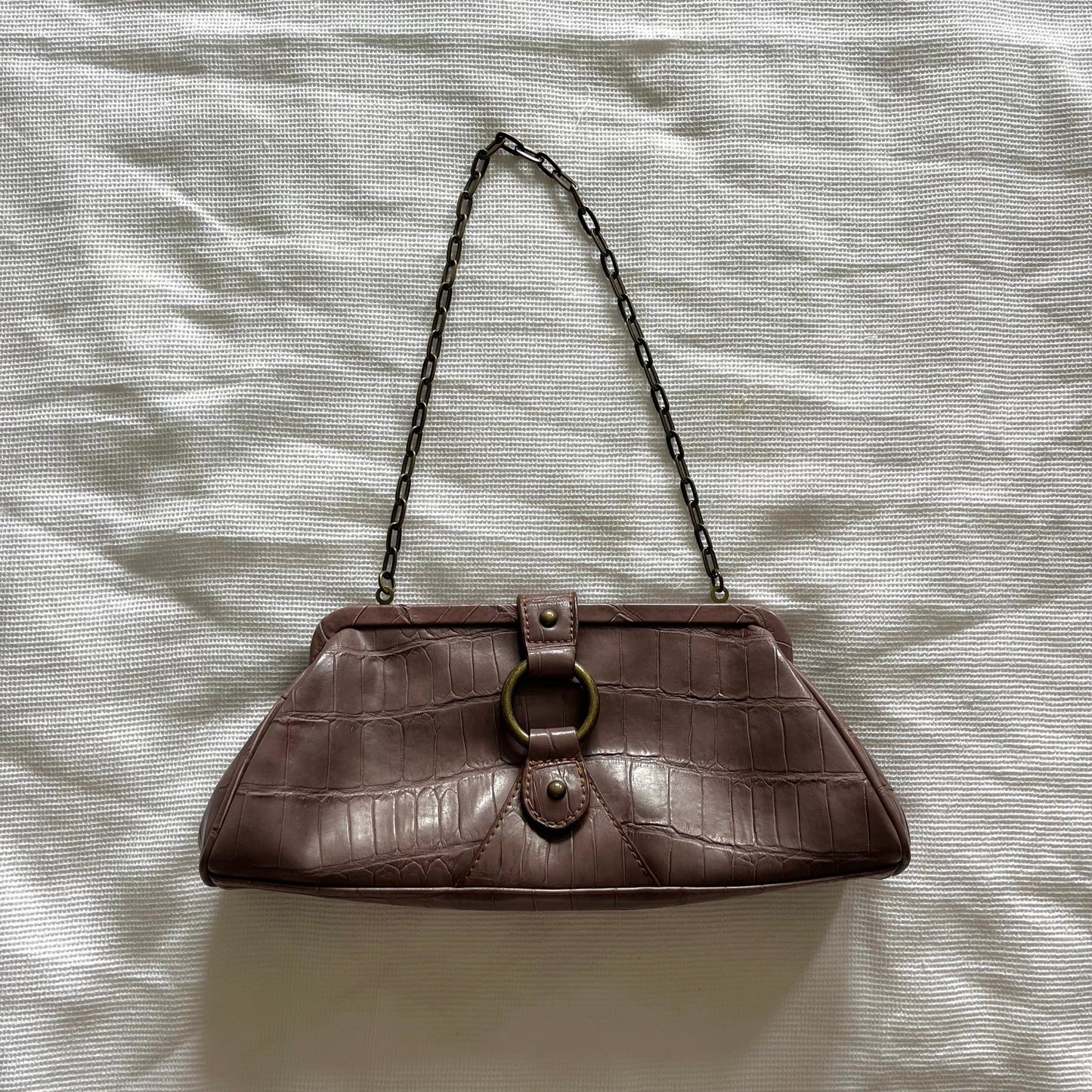 y2k 2000s brown nine west shoulder bag