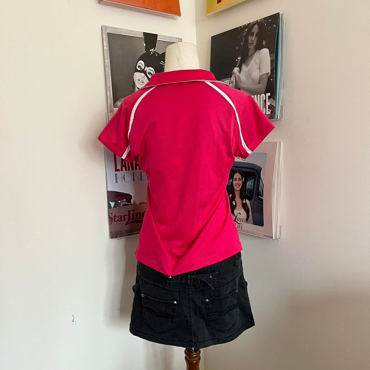 y2k pink nike polo tee