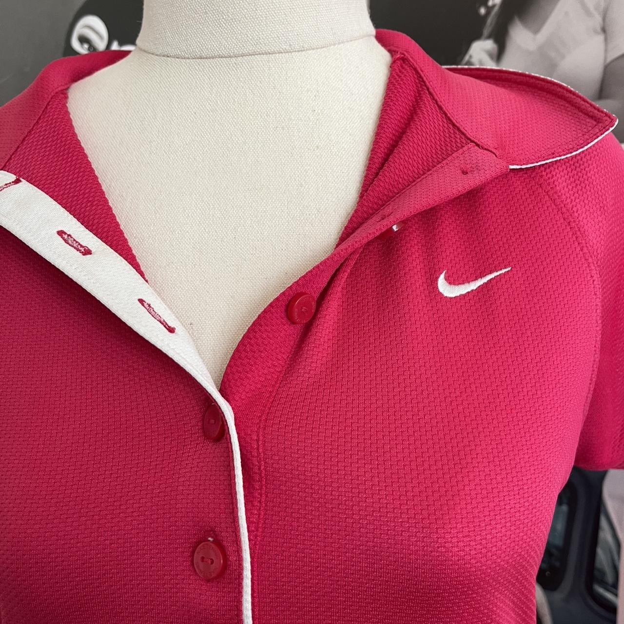 y2k pink nike polo tee