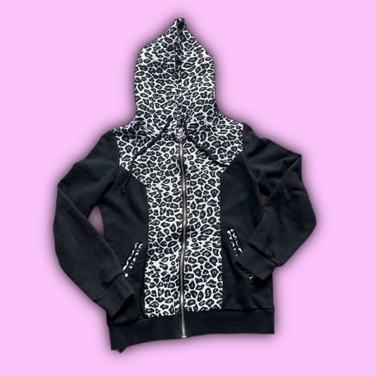 leopard print zip up jacket