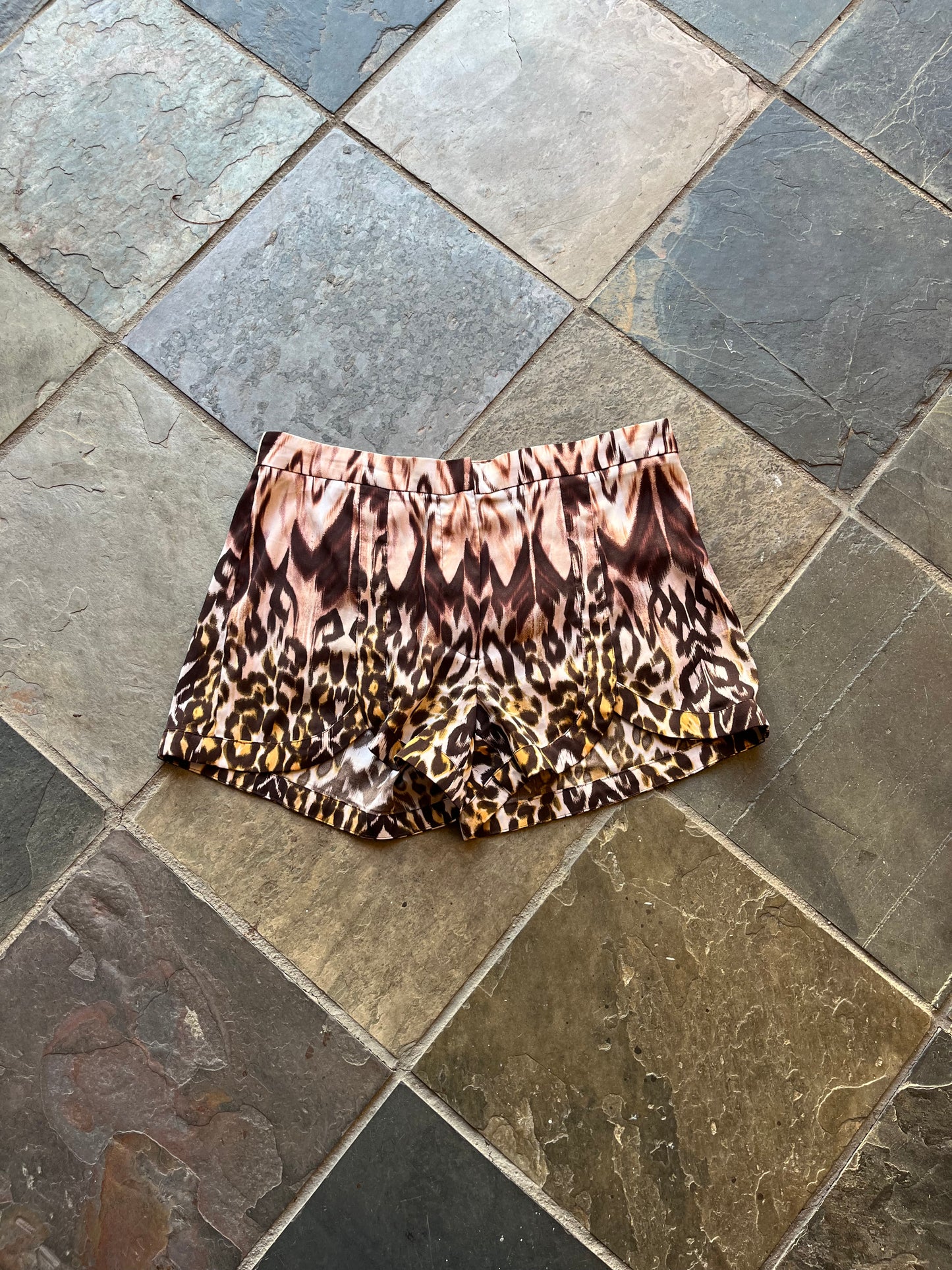 bebe animal print shorts