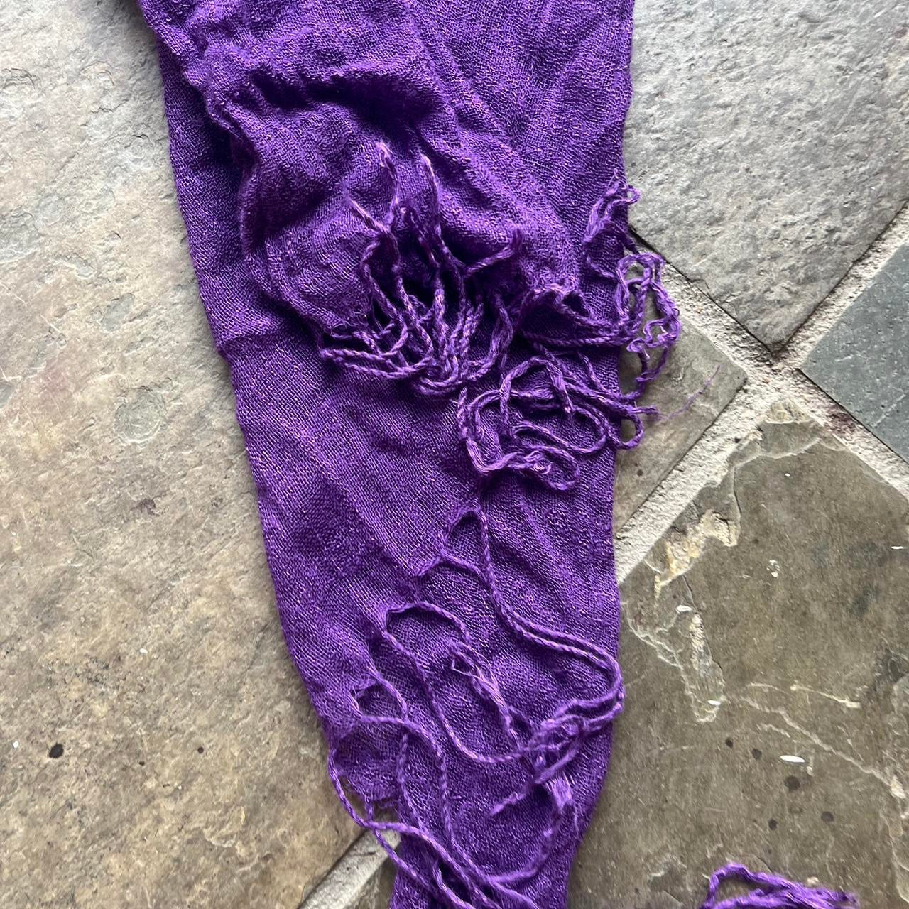 purple semi sheer scarf