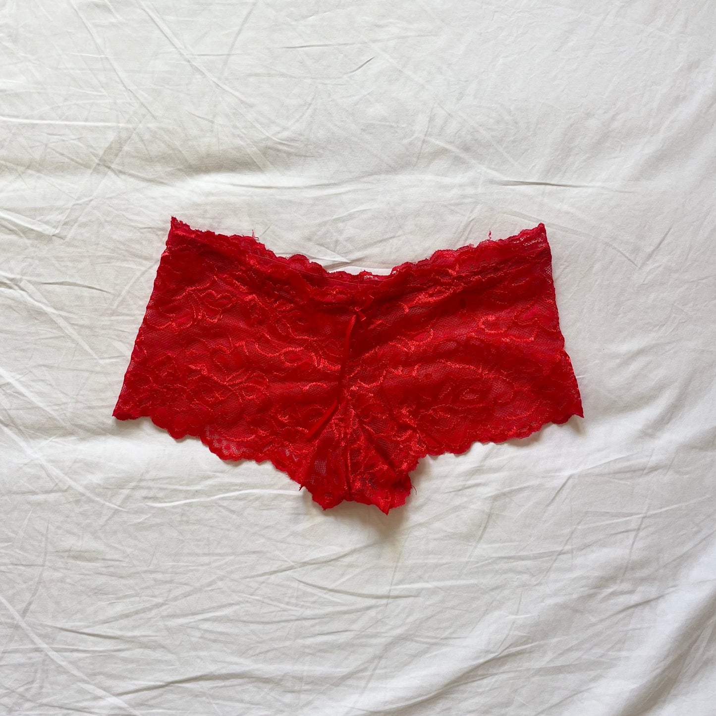 red lace mini micro boy shorts festival