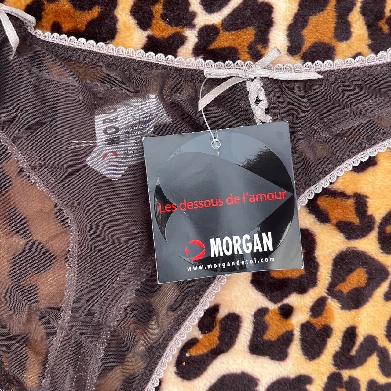 deadstock NWT morgan de toi brown sheer thong y2k 2000s