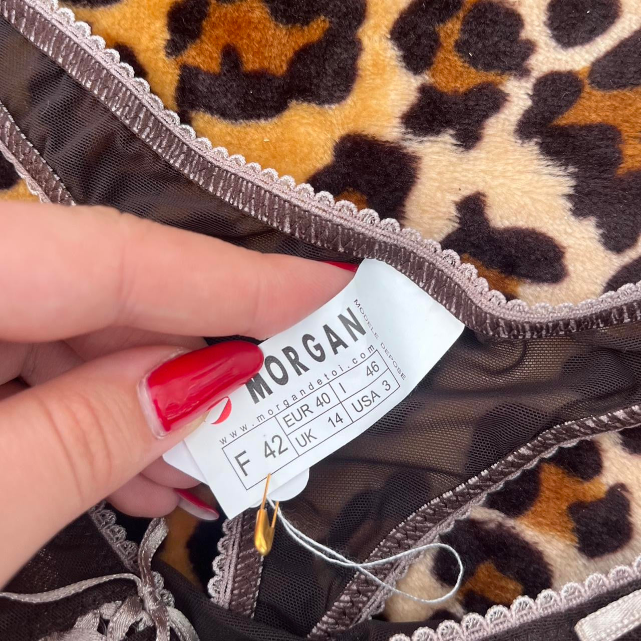 deadstock NWT morgan de toi brown sheer thong y2k 2000s
