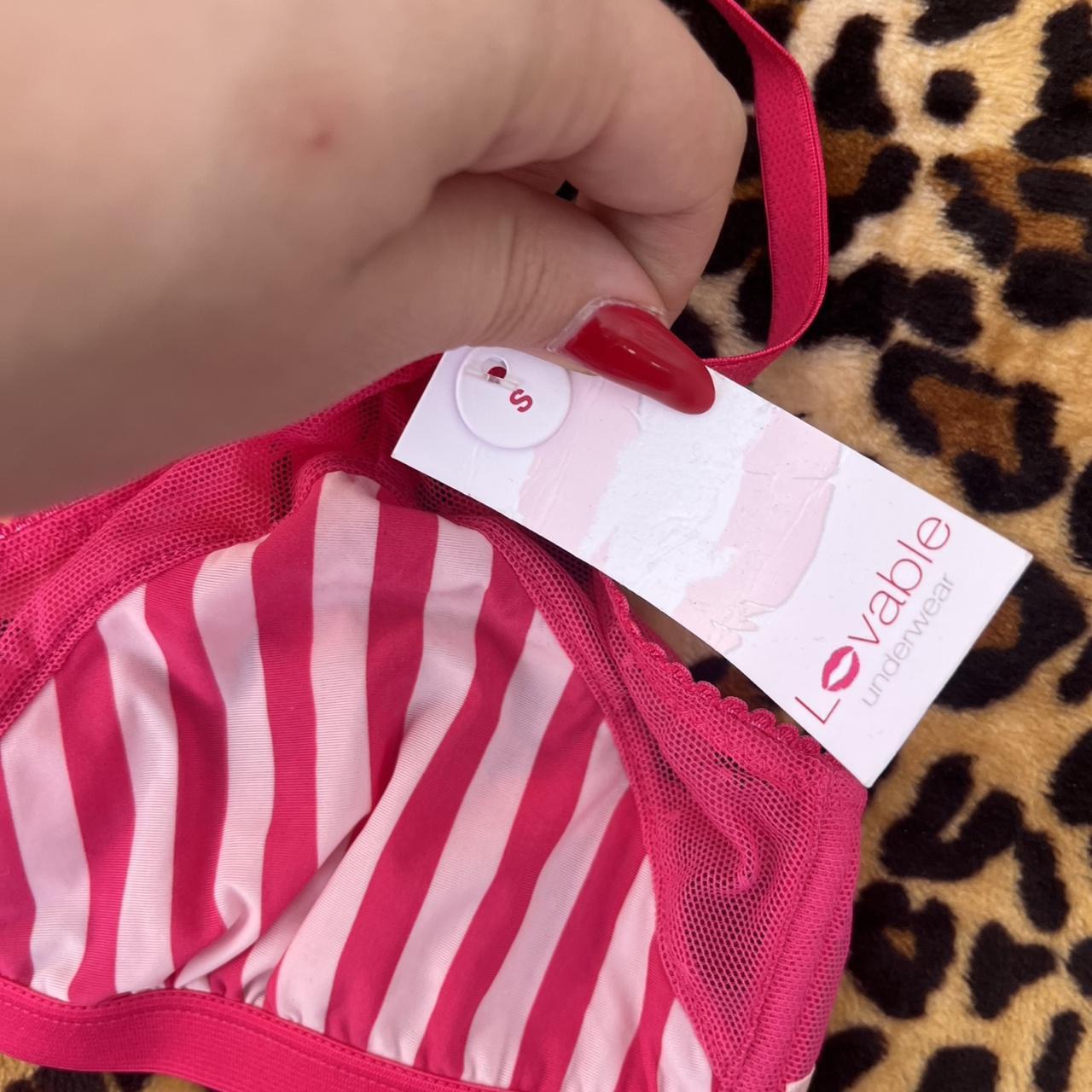 deadstock NWT y2k pink stripe bralette