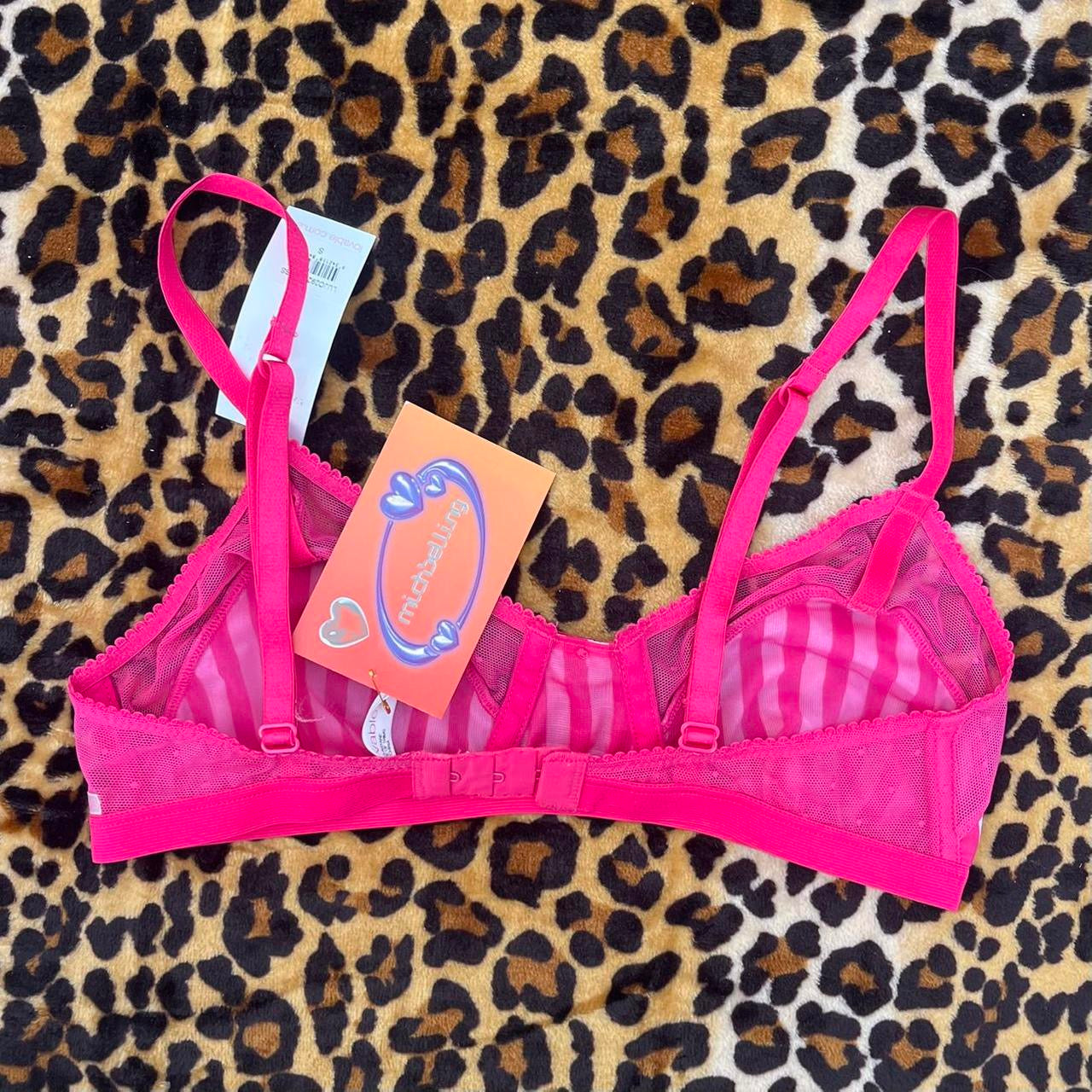 deadstock NWT y2k pink stripe bralette