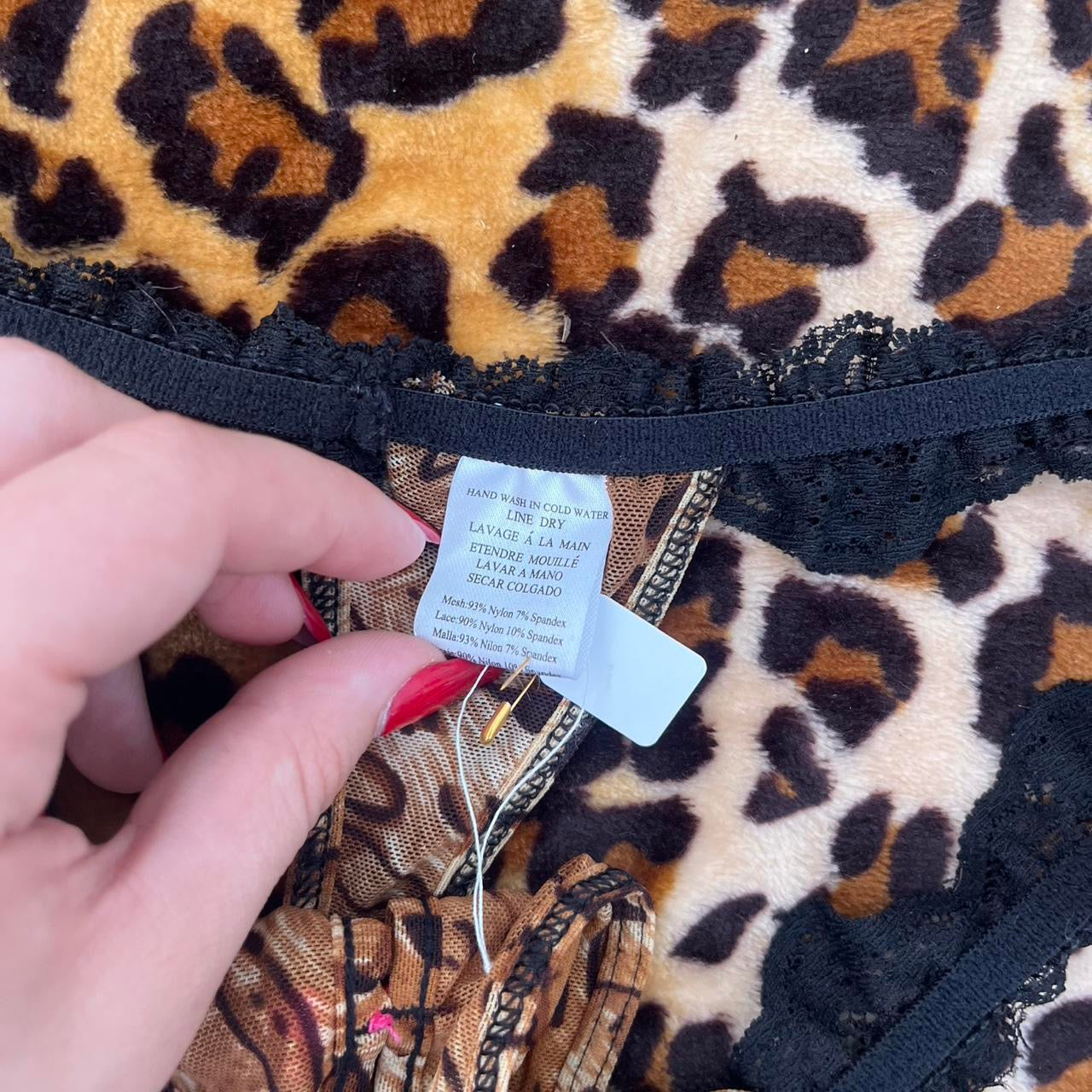 deadstock NWOT leopard print thong y2k 2000s