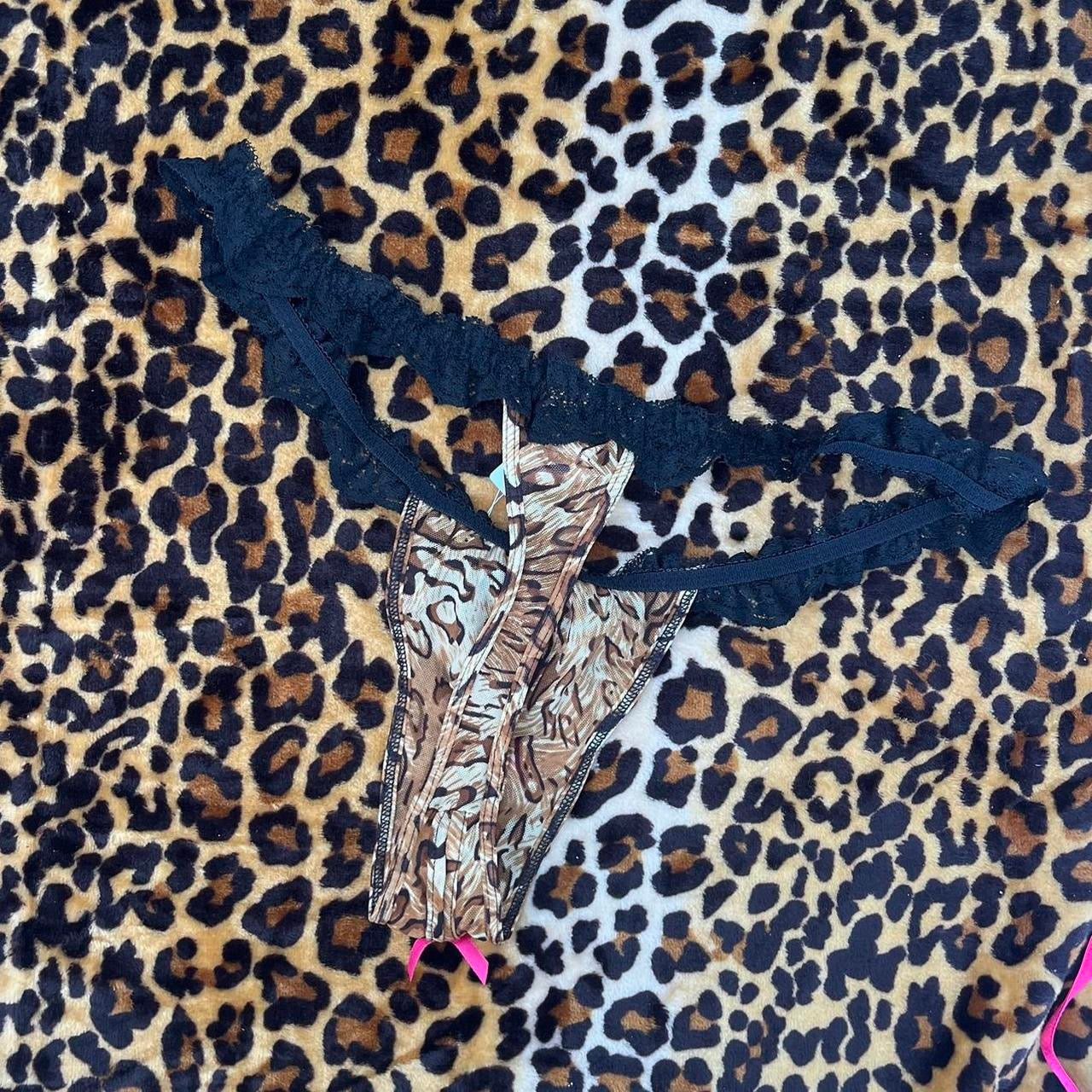 deadstock NWOT leopard print thong y2k 2000s