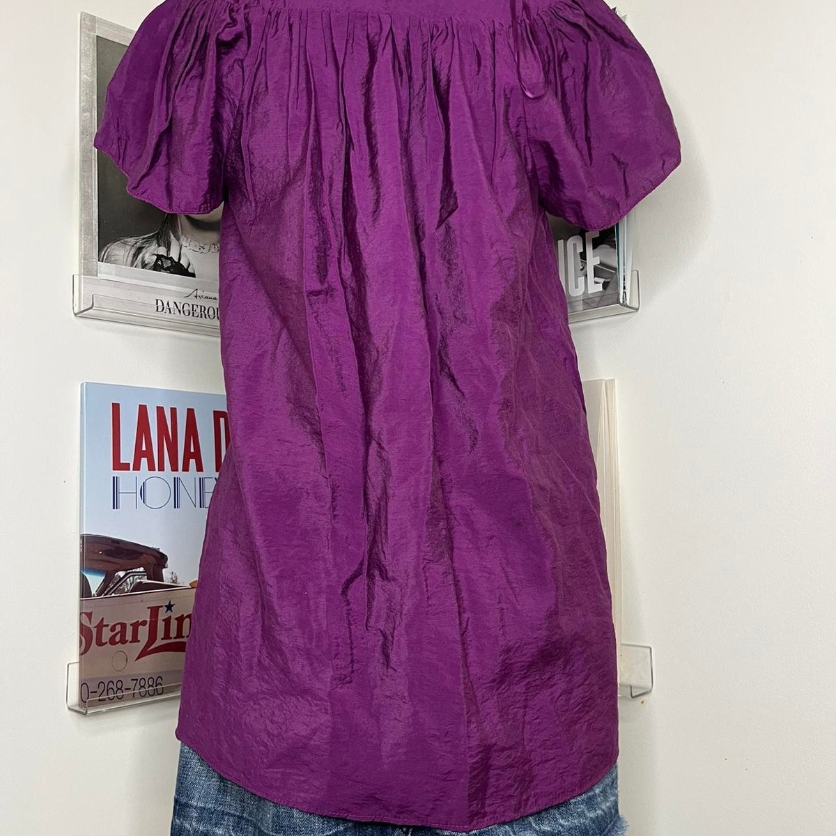 deadstock NWOT 2000s y2k purple flowy tee
