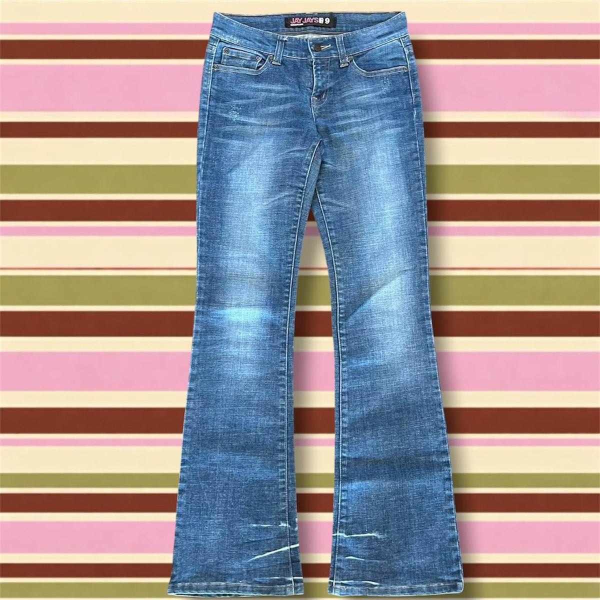 vintage 2000s y2k grunge acid wash bootcut jeans