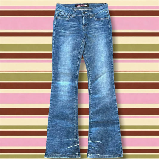 vintage 2000s y2k grunge acid wash bootcut jeans