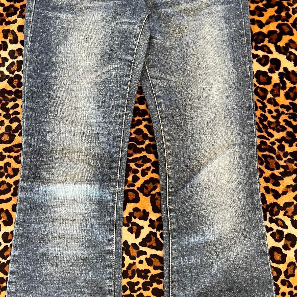 vintage 2000s y2k grunge acid wash bootcut jeans