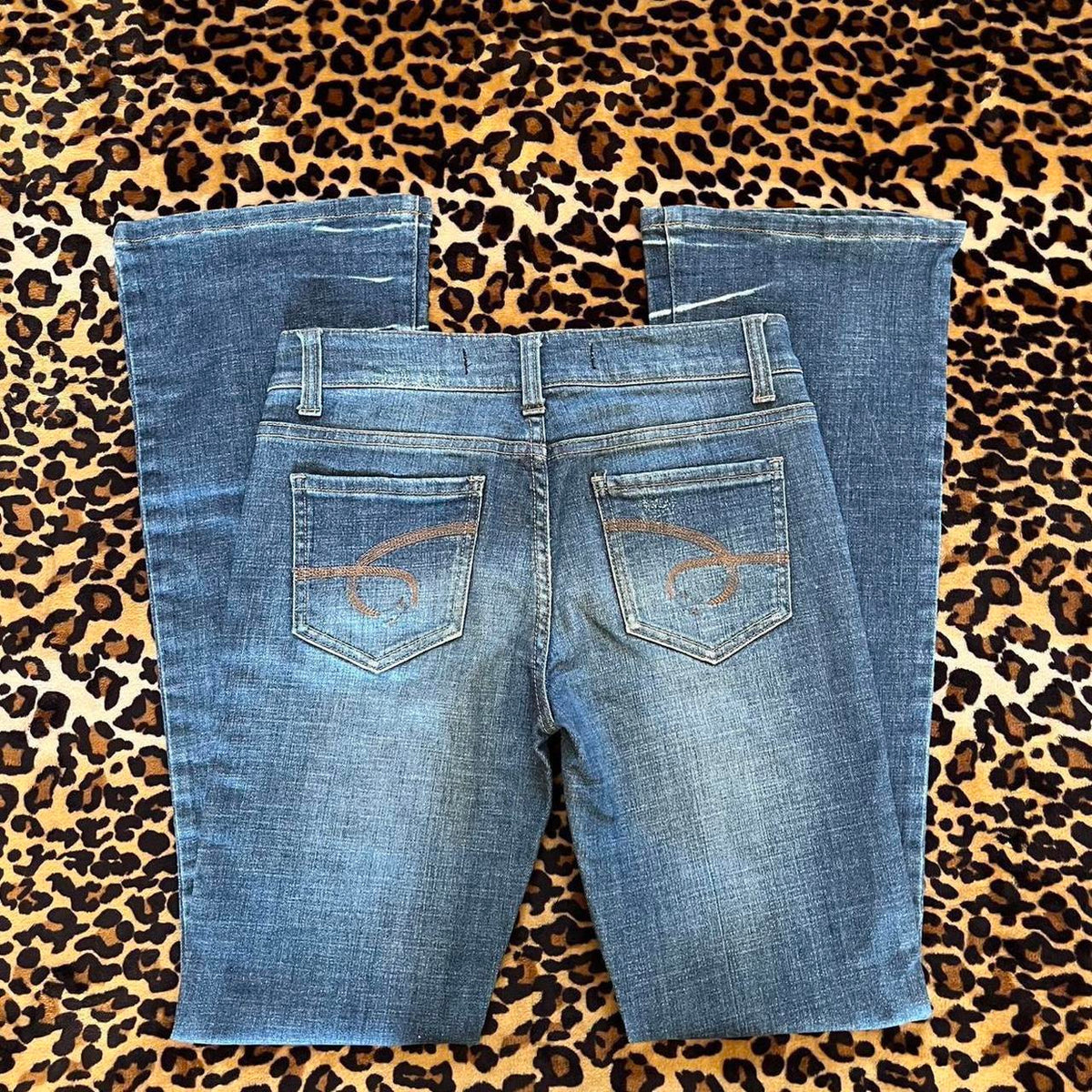 vintage 2000s y2k grunge acid wash bootcut jeans
