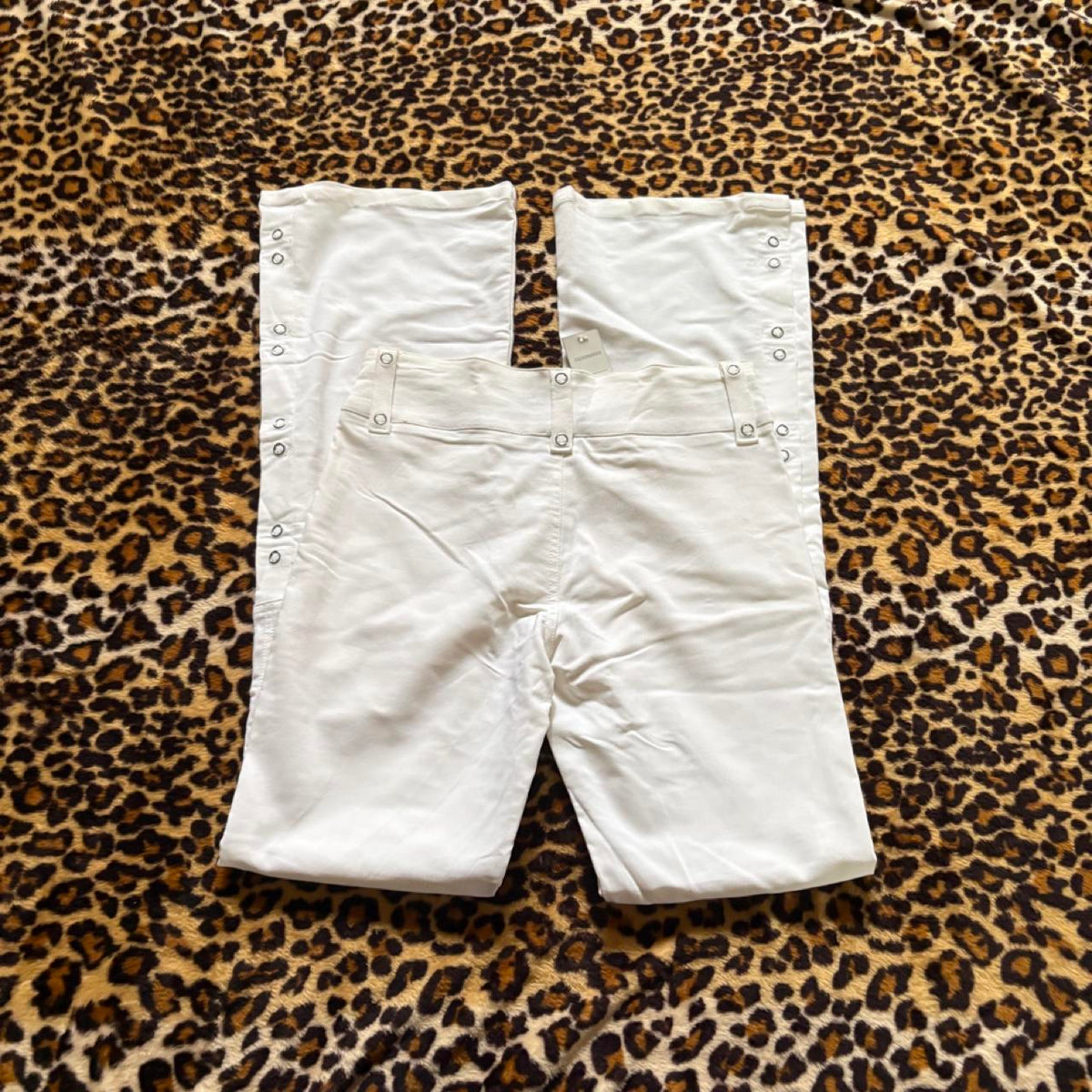 deadstock NWT 2000s y2k white flare pants