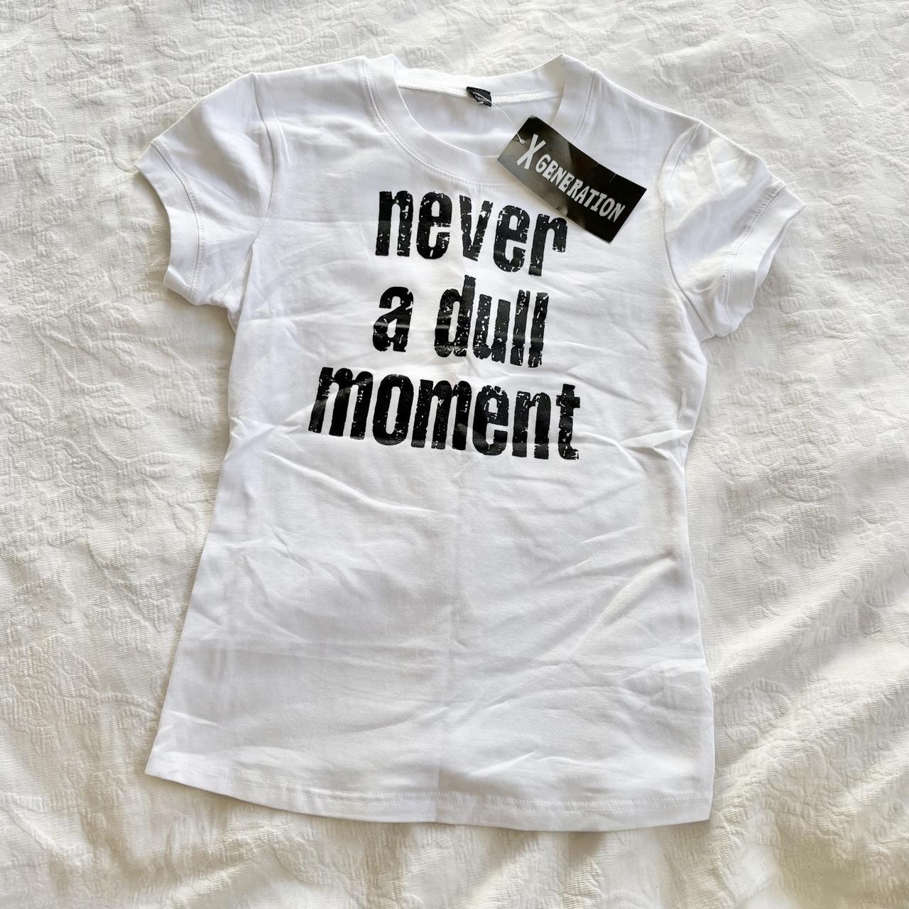deadstock NWT 2000s y2k white slogan graphic baby tee
