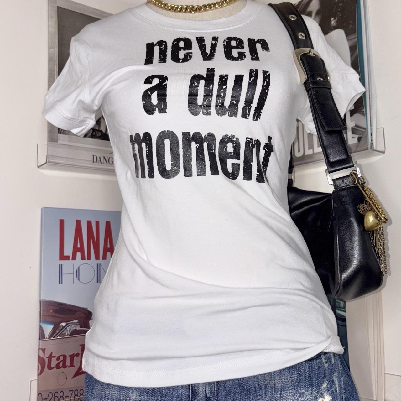 deadstock NWT 2000s y2k white slogan graphic baby tee