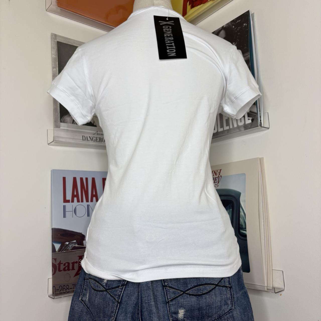 deadstock NWT 2000s y2k white slogan graphic baby tee