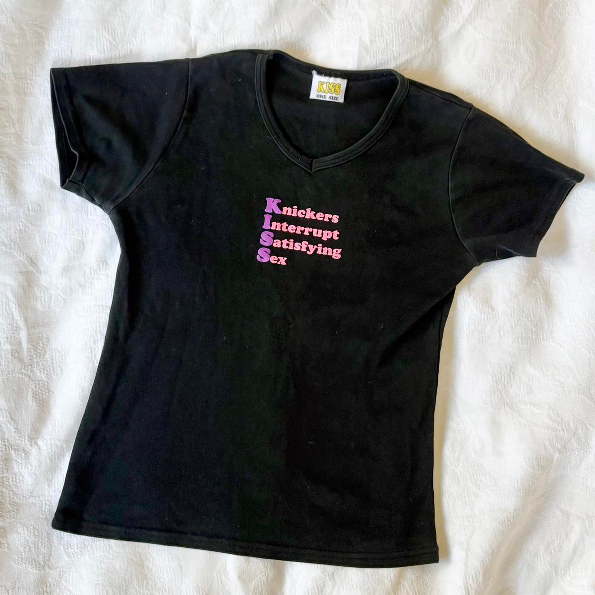 vintage 2000s y2k cheeky slogan graphic tee