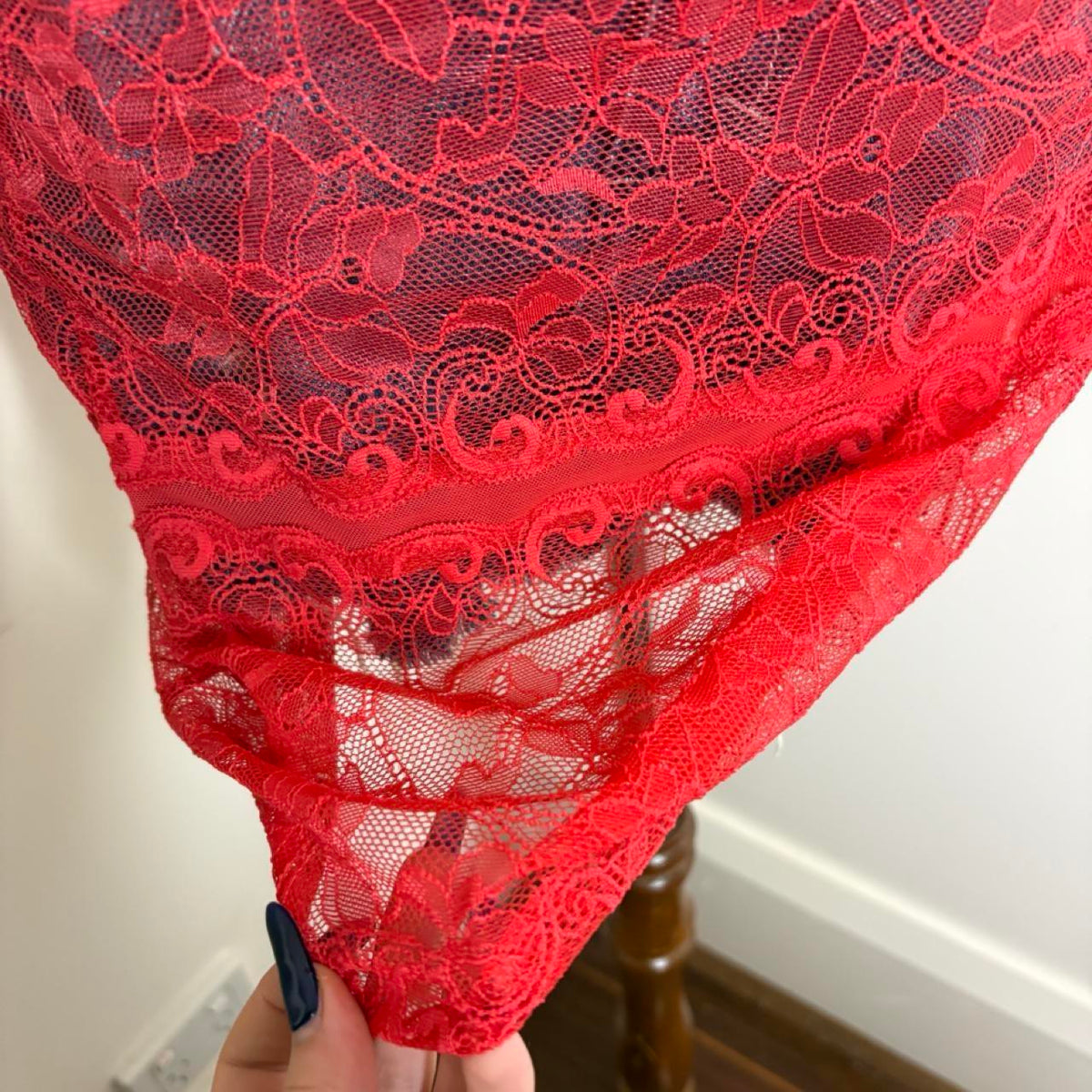 y2k style red lace lingerie halter short dress