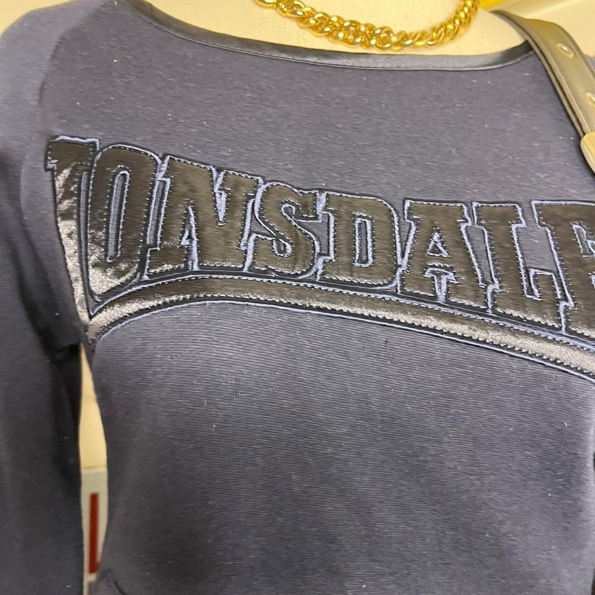2000s y2k activewear lonsdale blue off shoulder jumper