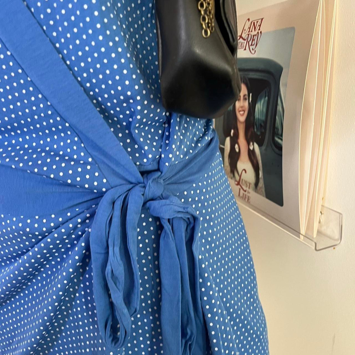 deadstock NWT 2000s y2k blue polka dot tunic / short dress