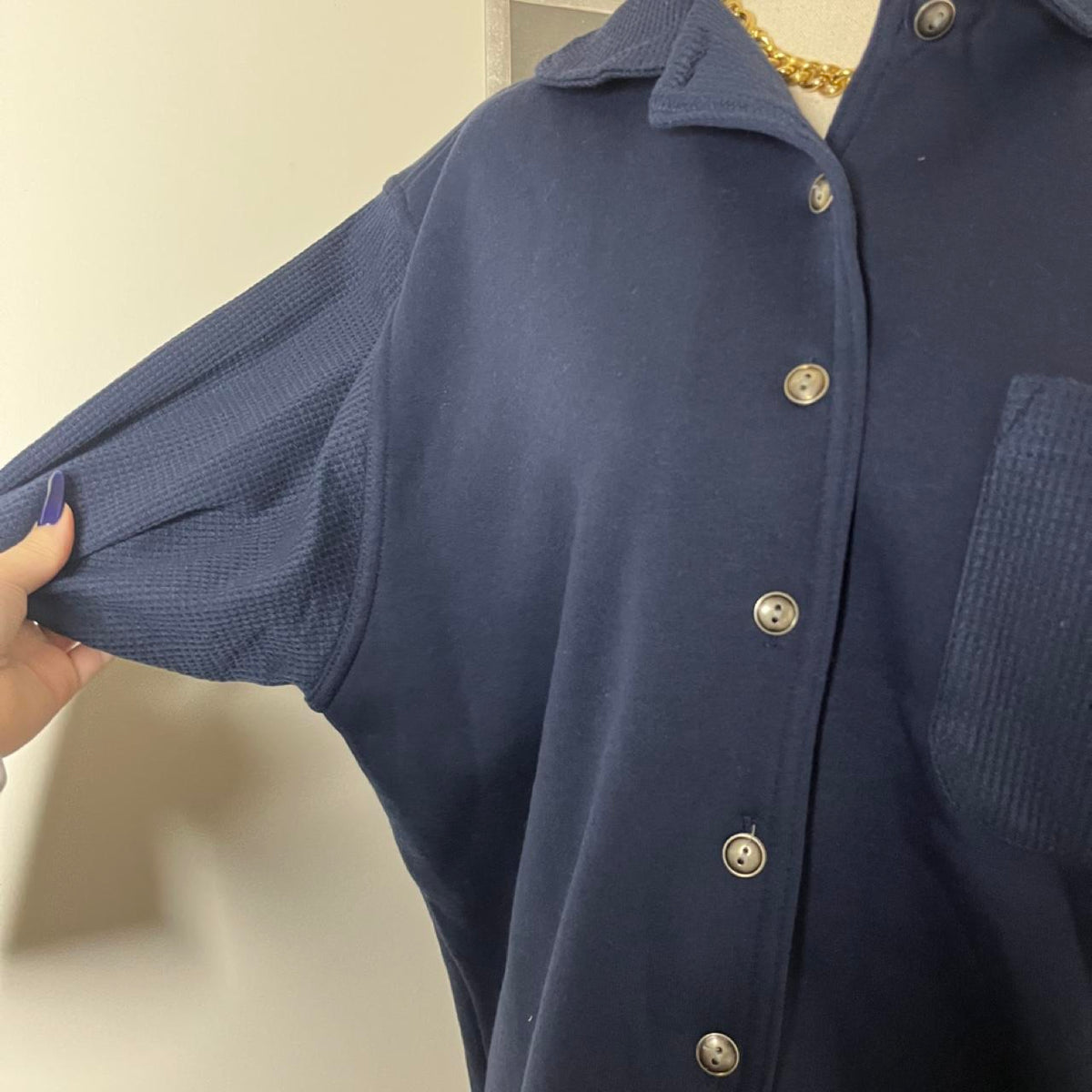deadstock NWOT vintage style navy button up jacket