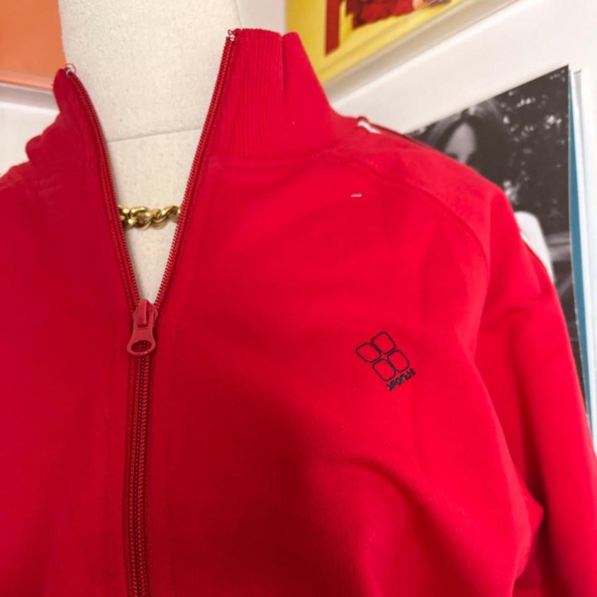 deadstock NWT 2000s y2k red varsity zip up jacket