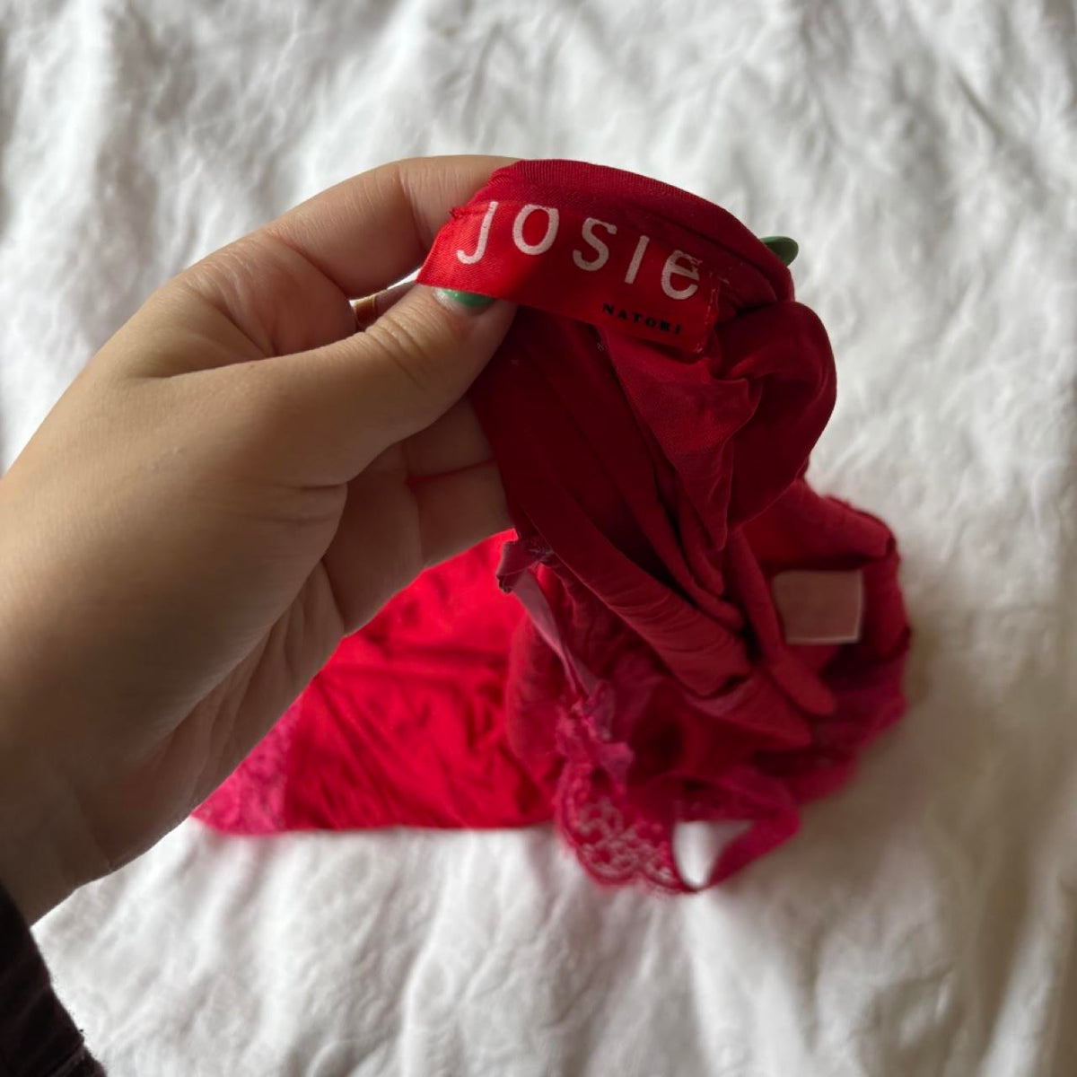 vintage 2000s y2k red pink slip lingerie dress