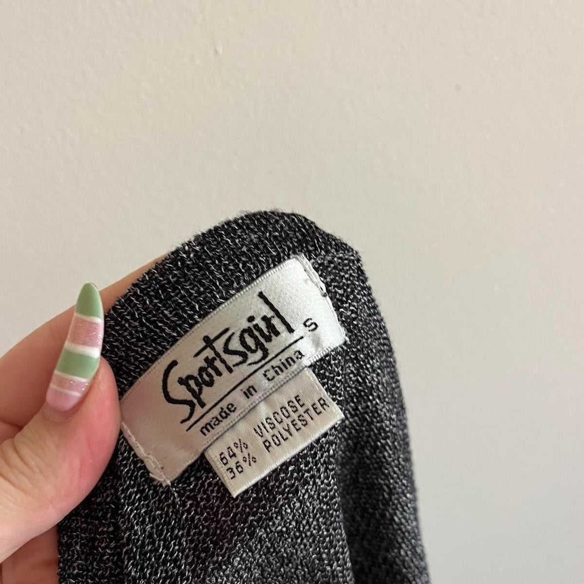vintage 90s silver half sleeve knit sweater top
